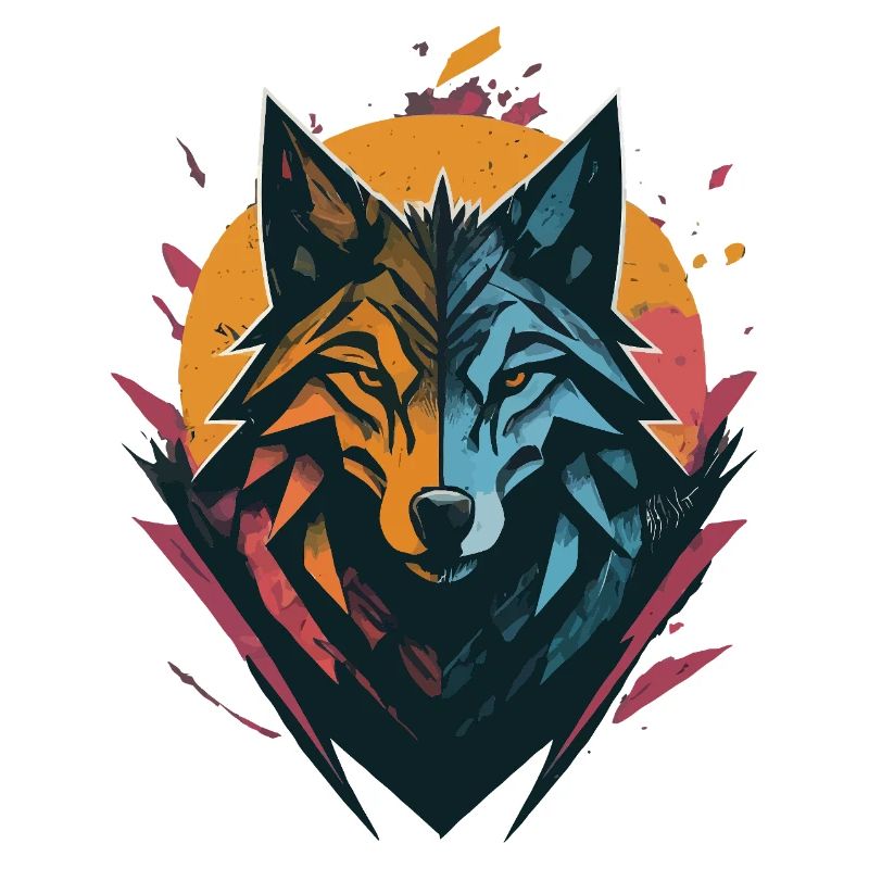 Wolf Doppelseitiger Sonnenmond