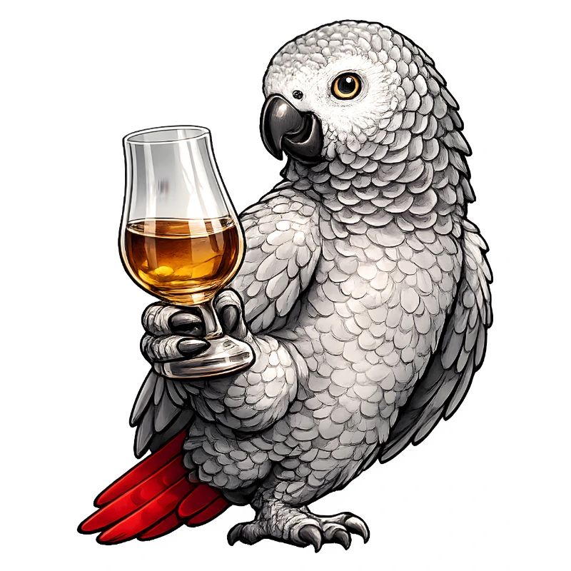 African grey parrot whisky