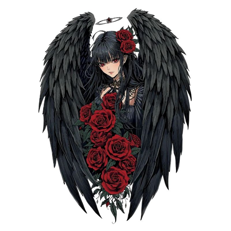 Ange de la nuit Rose Ailes