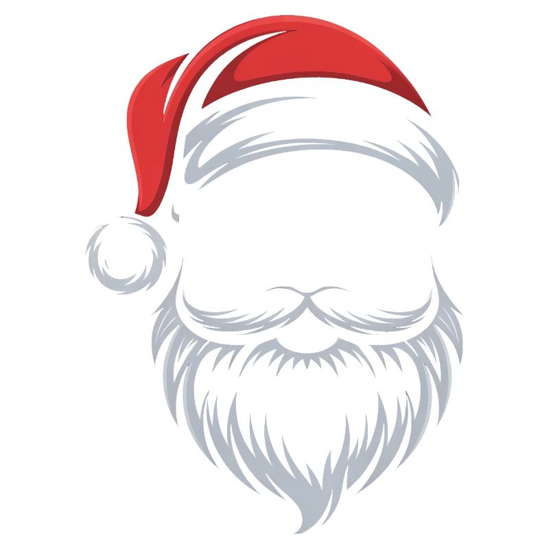 Weihnachts-Santa mit Bart und Brille