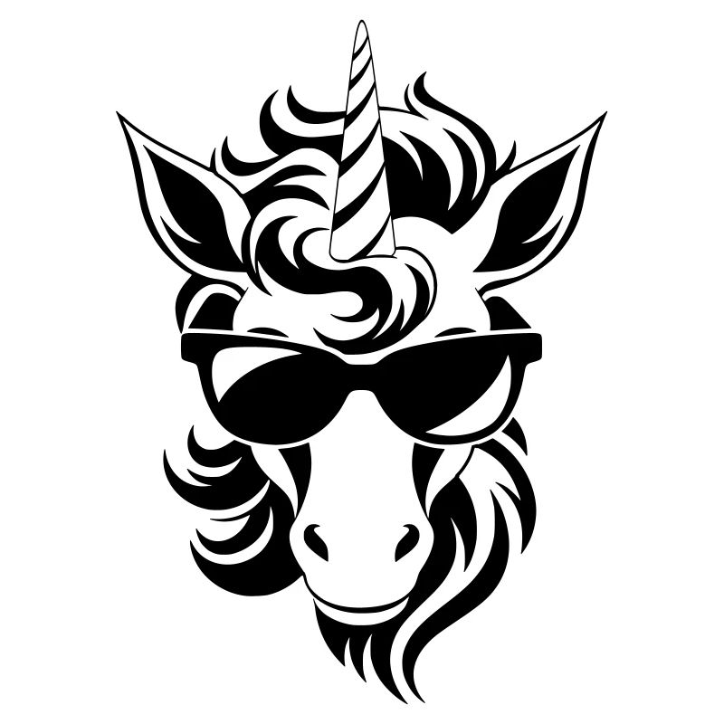 Licorne cool avec des lunettes de soleil