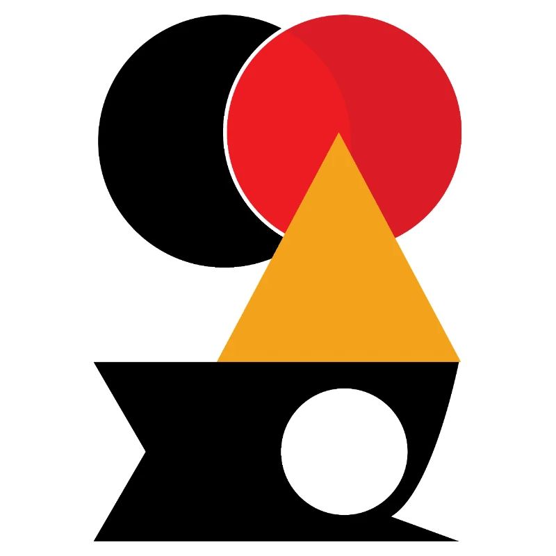 Red circle on golden triangle