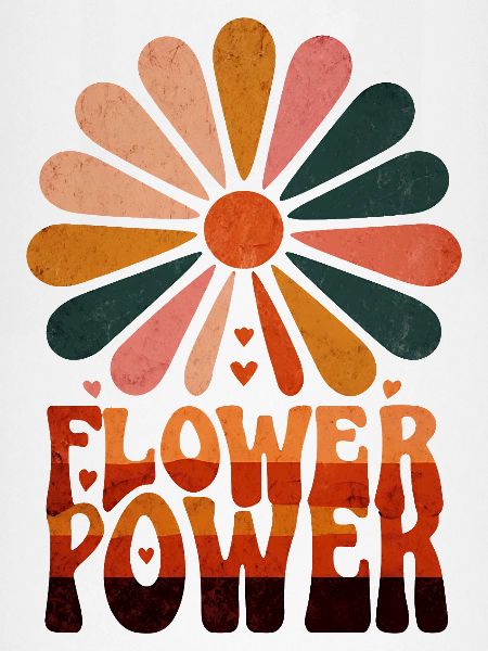 Flower Power Retro Auringonnousu