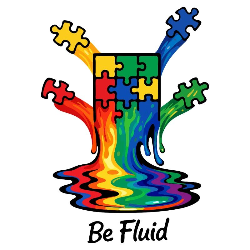 Autismus-Puzzle-Regenbogenschmelz-Illustration