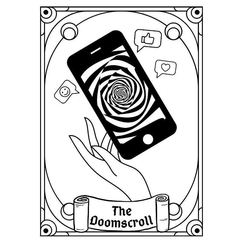 Doomscroll Brainrot Smartphone Tarot