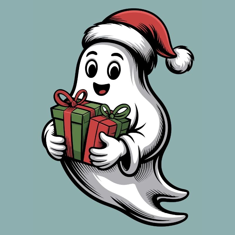 Weihnachtsgeist mit Geschenk