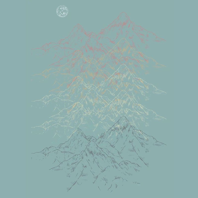 Vivid Mountain Range Illustration