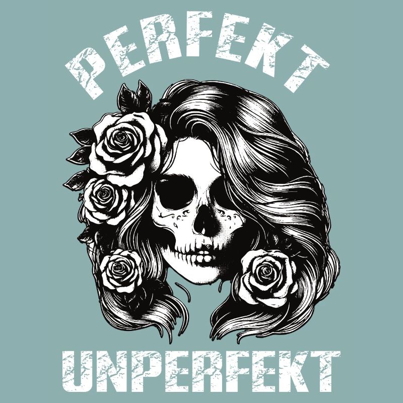 Perfekt Unperfekt Skull Roses Gothic Design