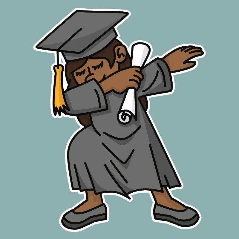 Schwarzes Mädchen Student dab Abschluss Schule