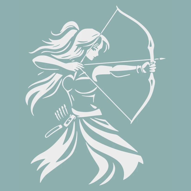 Silhouette d’archer avec arc