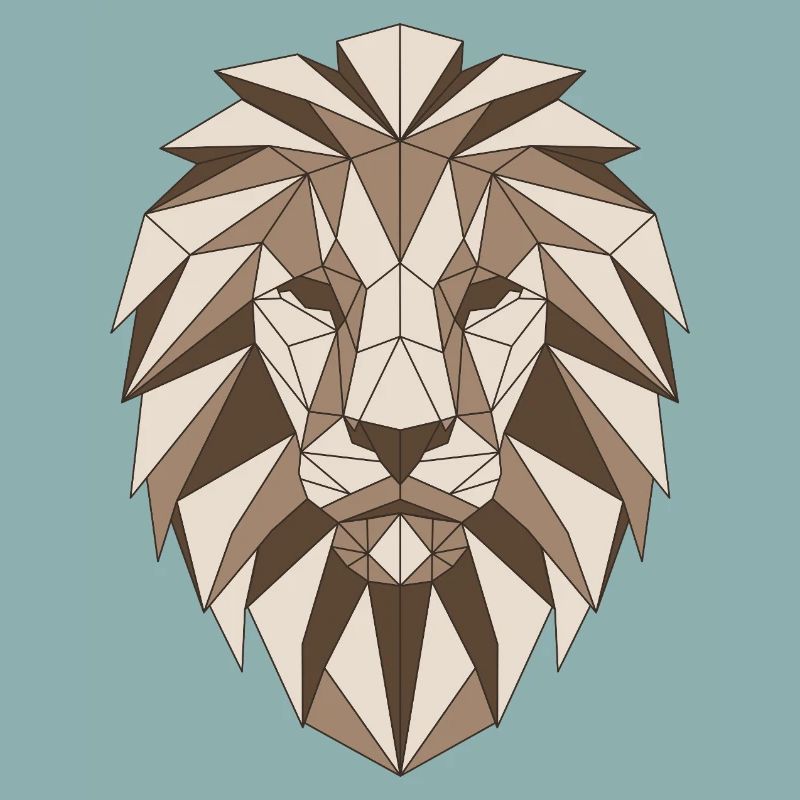 Geometric lion head