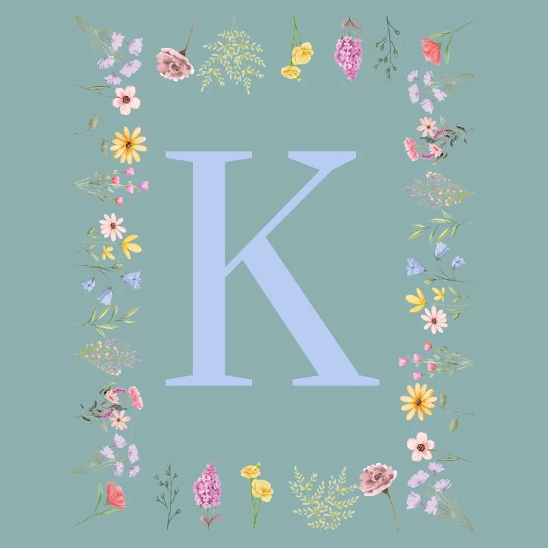 Monogramme de fleur féminine K