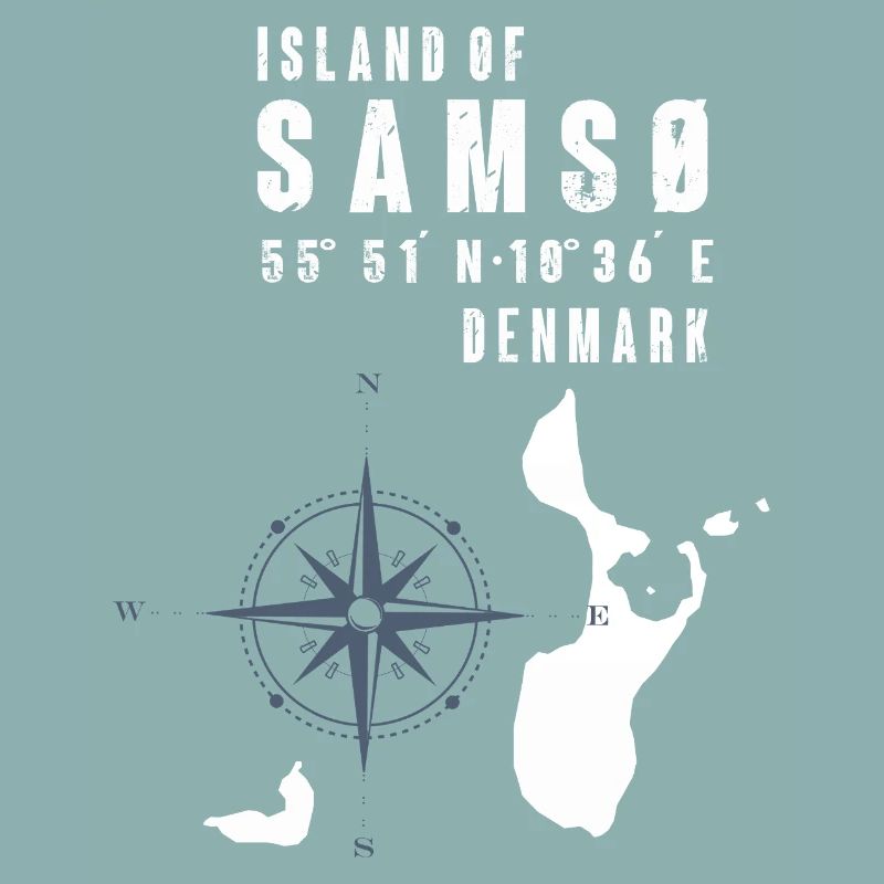 Samsø Samsoe Inselumriss Kompass