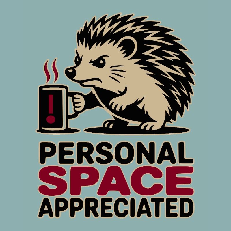 Grumpy Hedgehog Personal Space Introvert Coffee