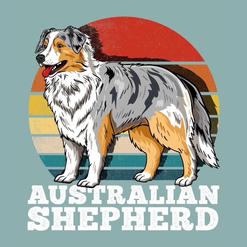 Australian Shepherd Aussie Retro
