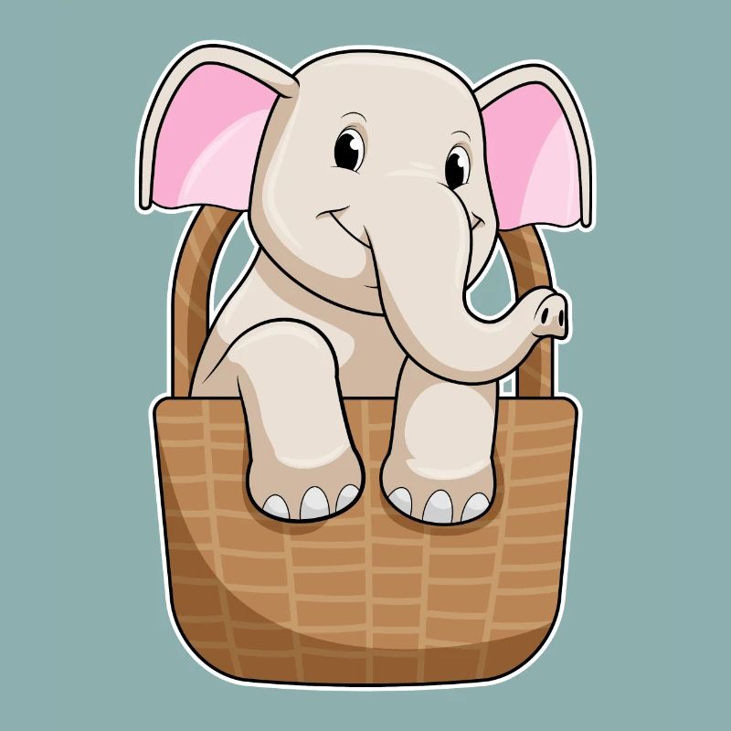 Elefant mit Korb