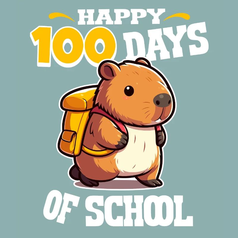 100 jours d’école – Cute Capybara Design