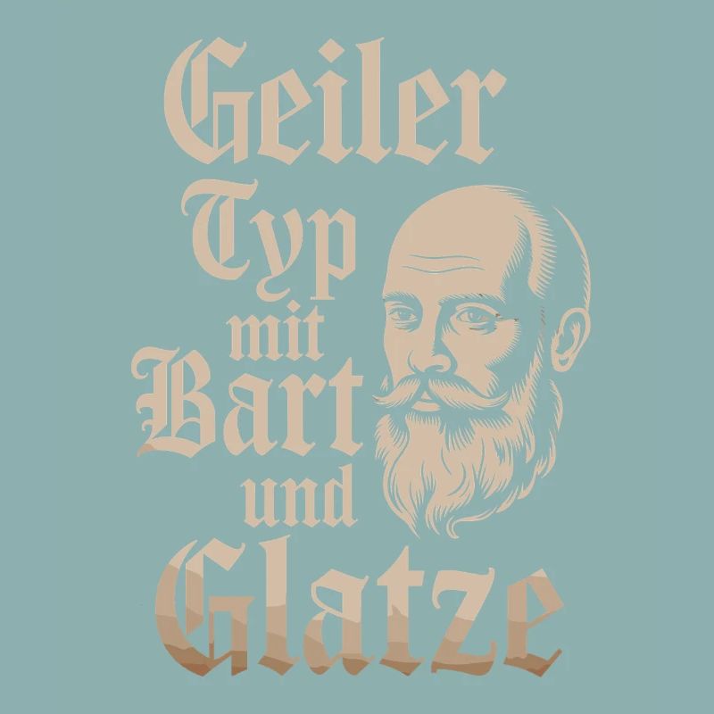 Geiler Typ Mit Bart & Glatze Glatzkopf Bartträger