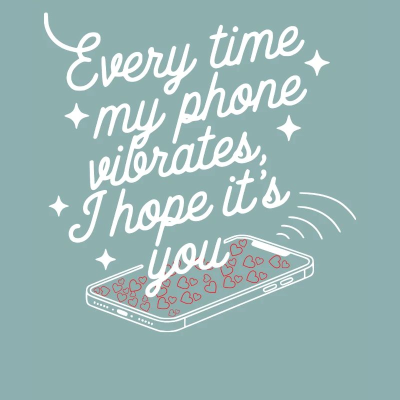 Simple Vibes - Conception de texte de téléphone propre avec des cœurs