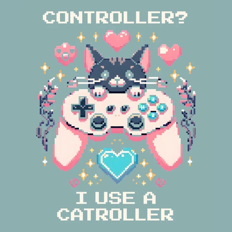 Catroller statt Controller | Katzen Gamer Witz