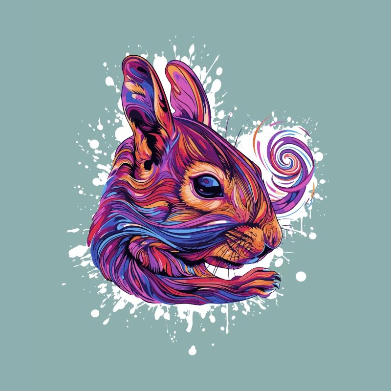 Psychedelischer Eichhörnchenkopf