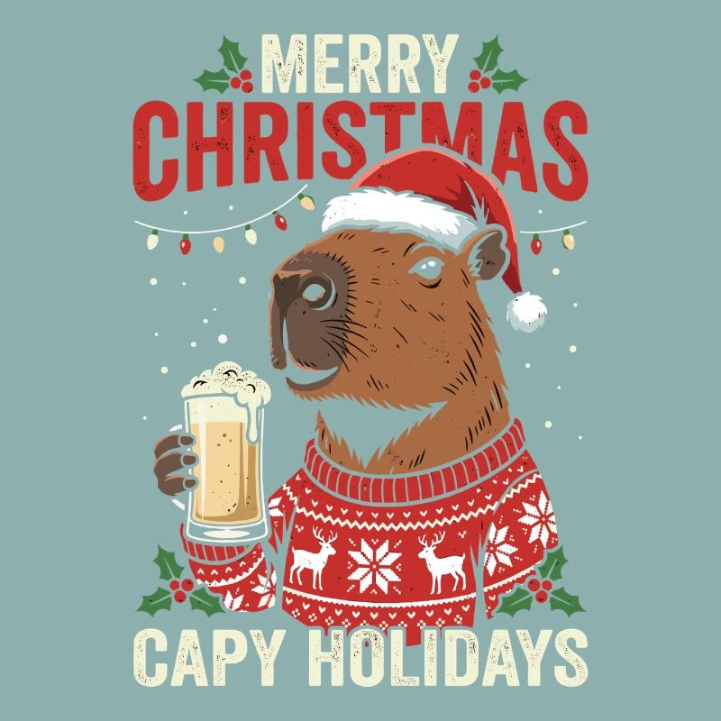 Capybaras Weihnachtsfest Pullover