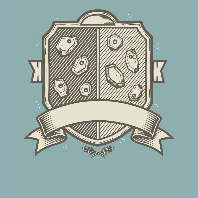 Rock Climbing Crest Badge Design Shield