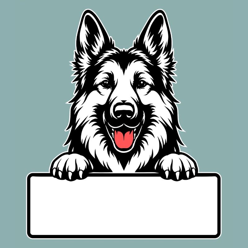 German Shepherd with Name Tag