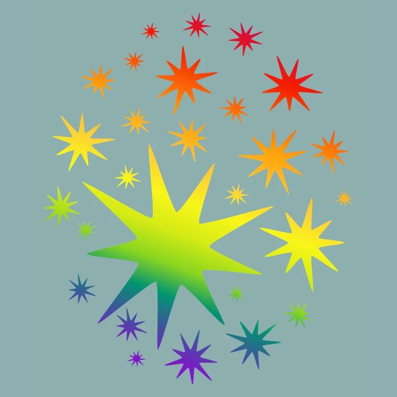 Colorful Stars Rainbow Gradient