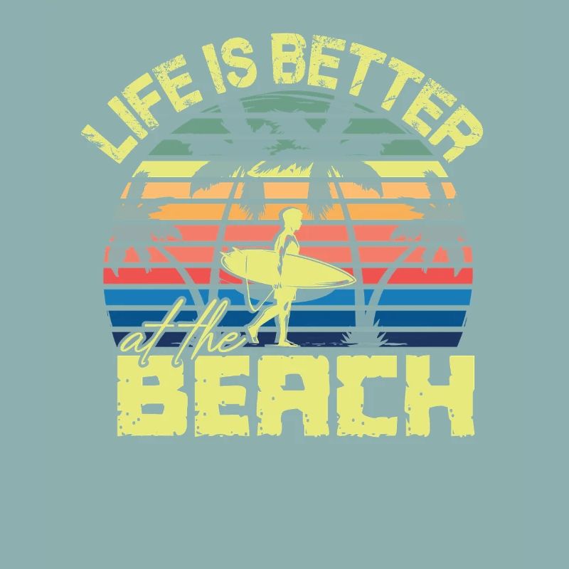 Beach Surfer Retro Sunset