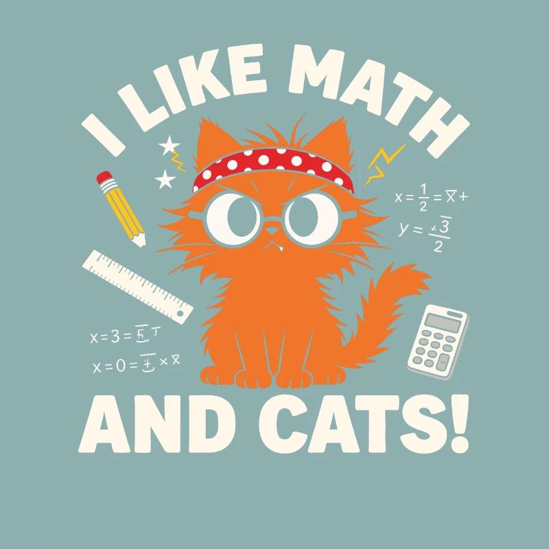 J’aime les maths et les chats Professeur drôle Chat