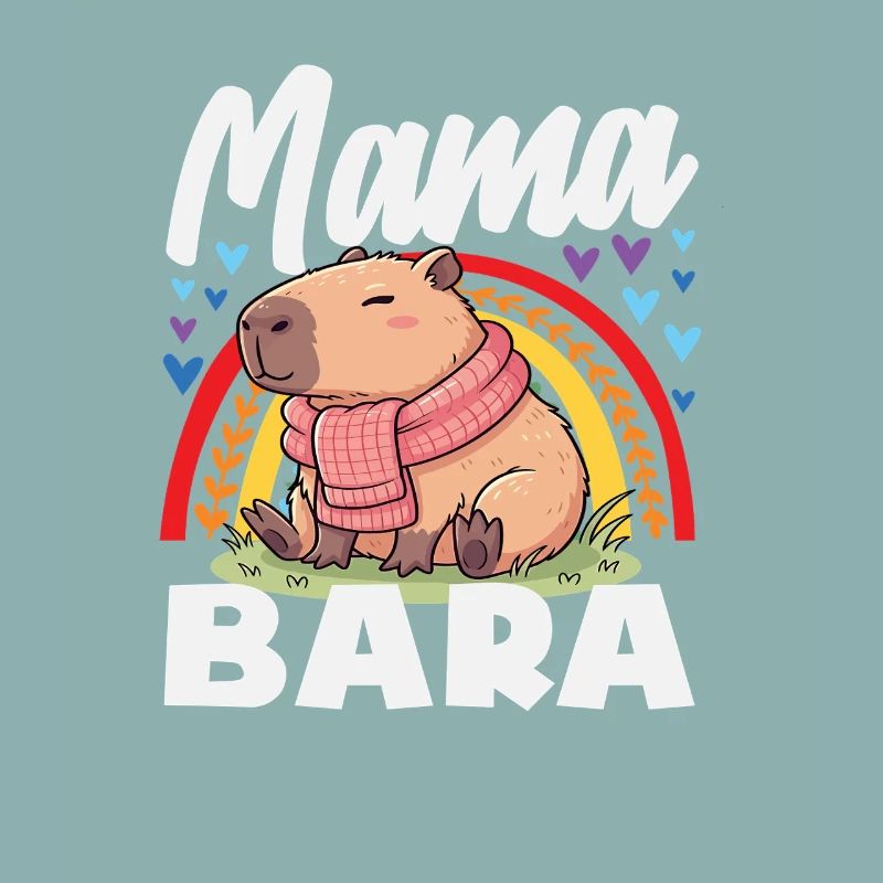 Boho Rainbow Mama Bara Capybaras Cute