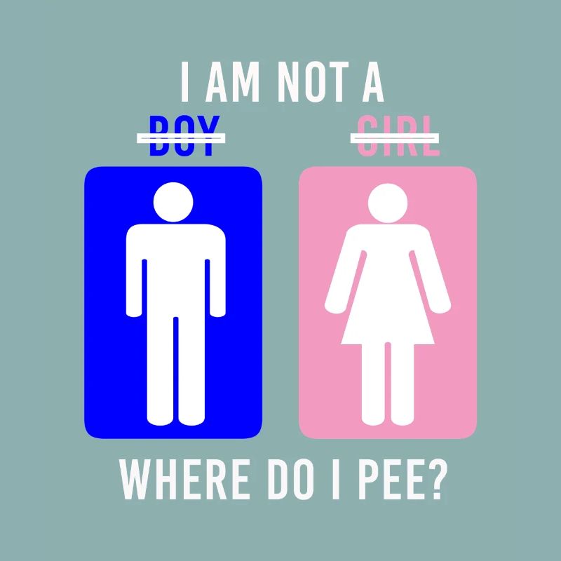Non-Binary Where Do I Pee Gender Identity Graphic
