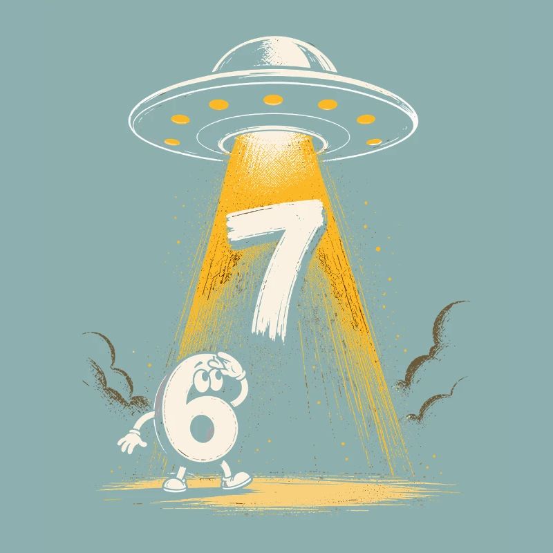 UFO Light Beam Over Number 6 7 Meme