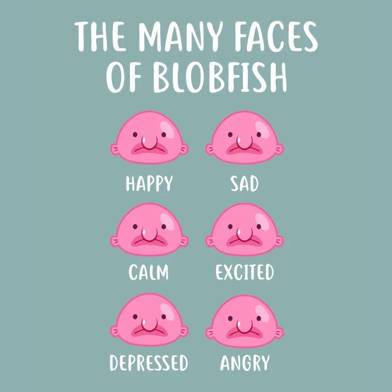 Blobfish Emotionsgitter-Tee-Kunst