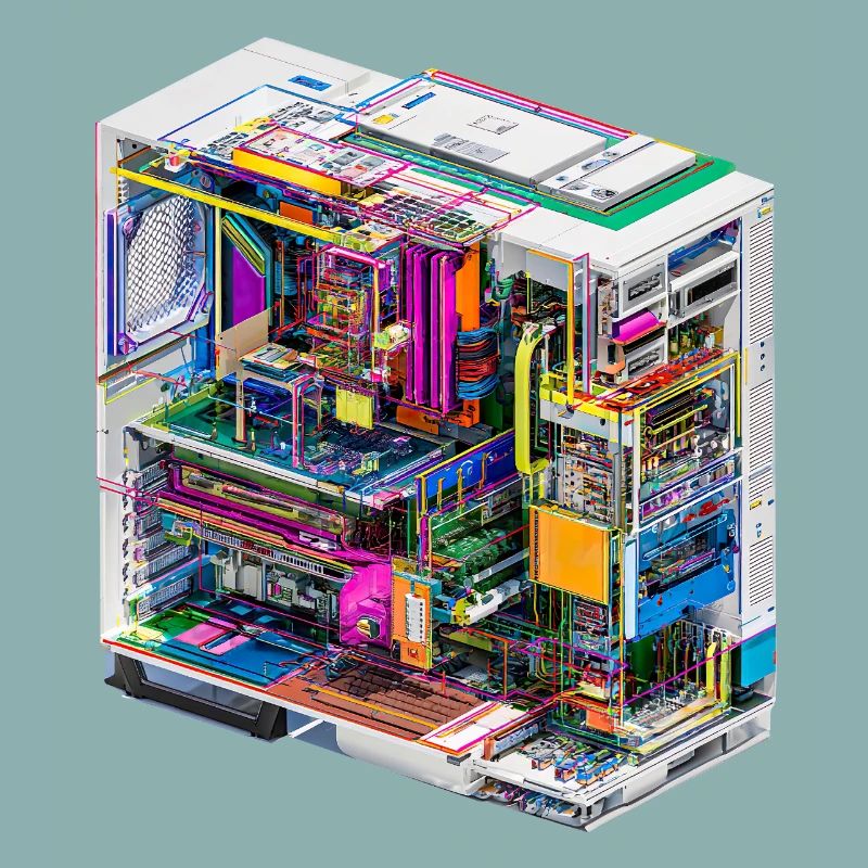 Buntes Innenleben eines Computers