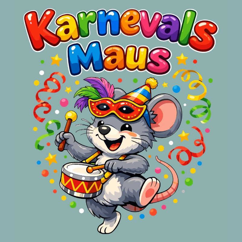 Karnevalsmaus Süßes Faschings-Motiv Geschenkidee