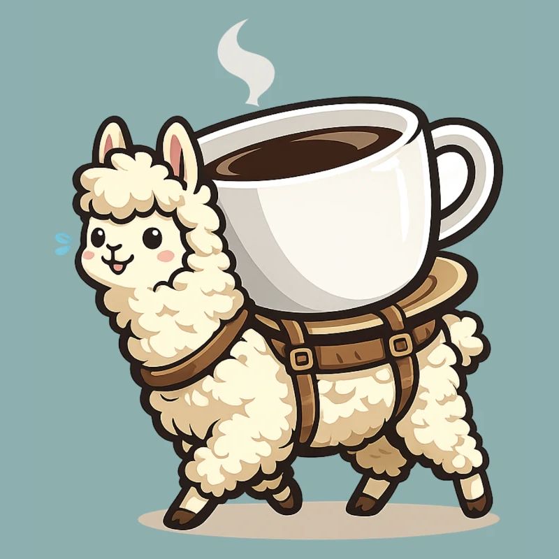 Coffee Llama Carrying Design
