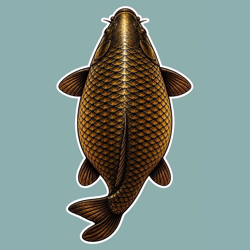 Vue du sommet de la carpe dorée – Conception de pêche propre