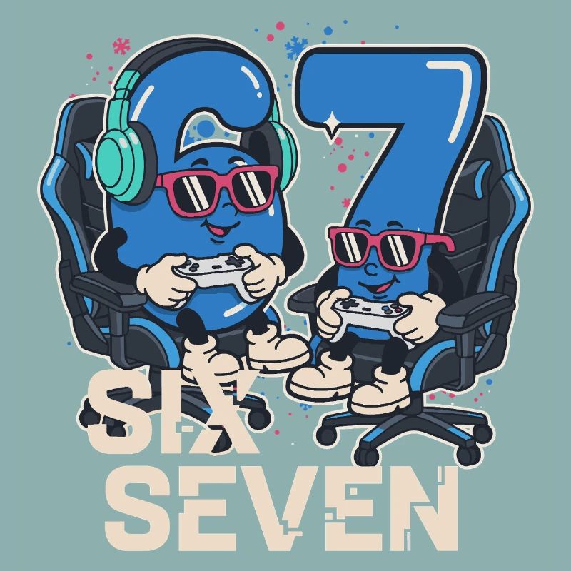 6 7 Sechs Sieben Aura Points Kids Gaming Meme 