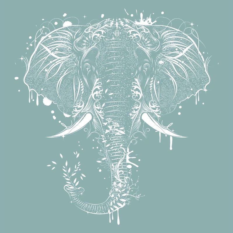 Elephant head ornamental decorated