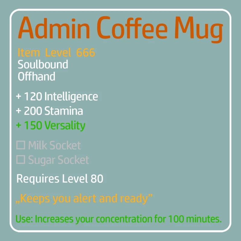 Admin Coffee Mug with Stats