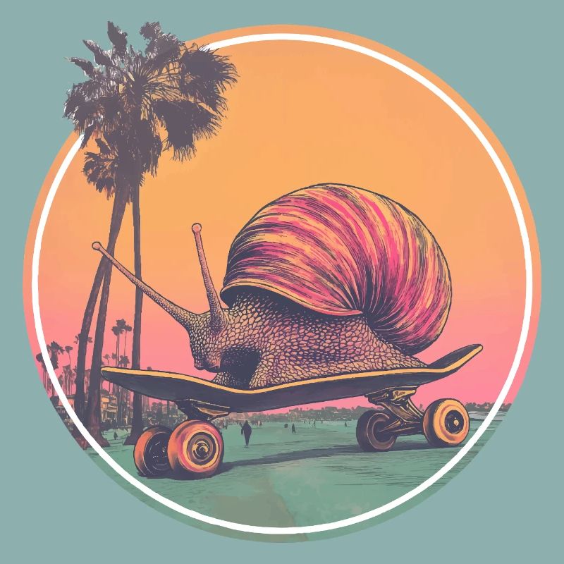 Cool skateboard snail – design rétro réfrigéré