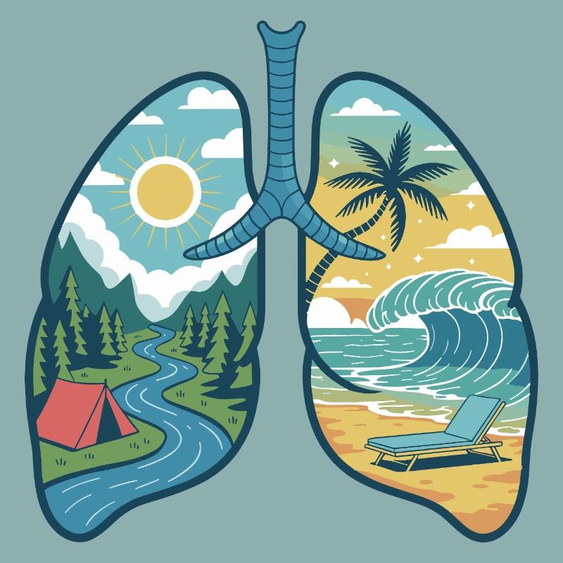 Lungs Nature Mountains Forest River Beach Sea Waves