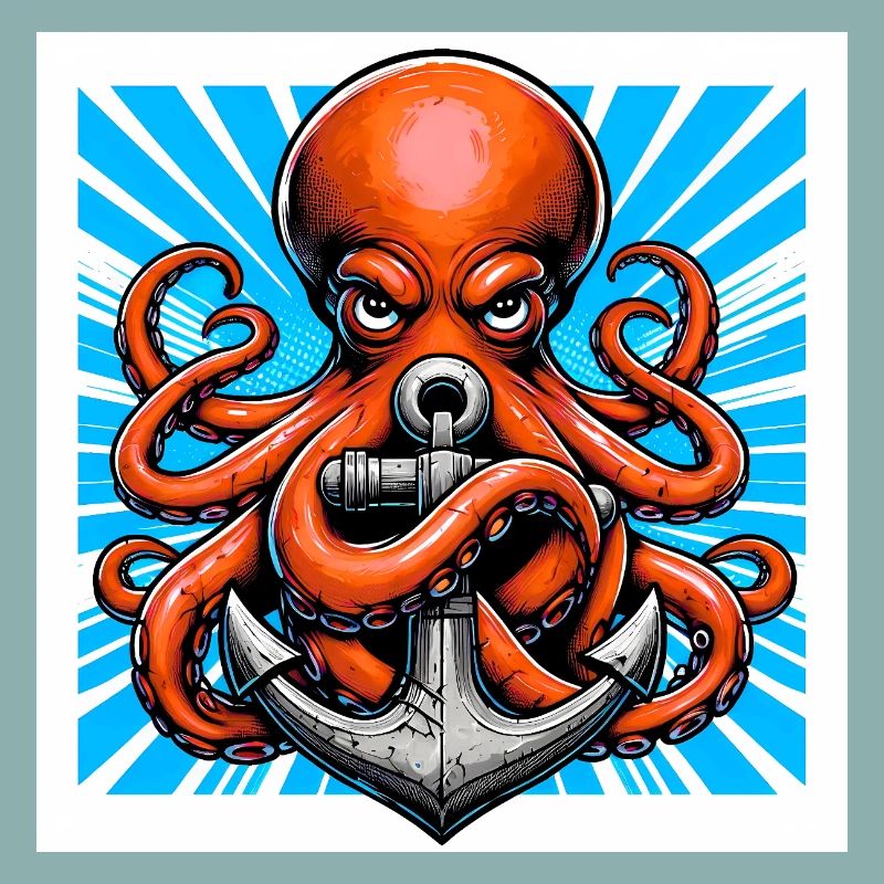 Octopus embraces an Anchor
