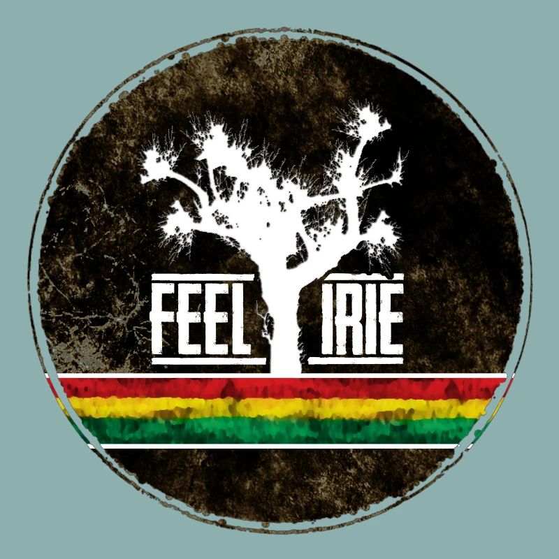 Feel Irie Tree avec des rayures reggae