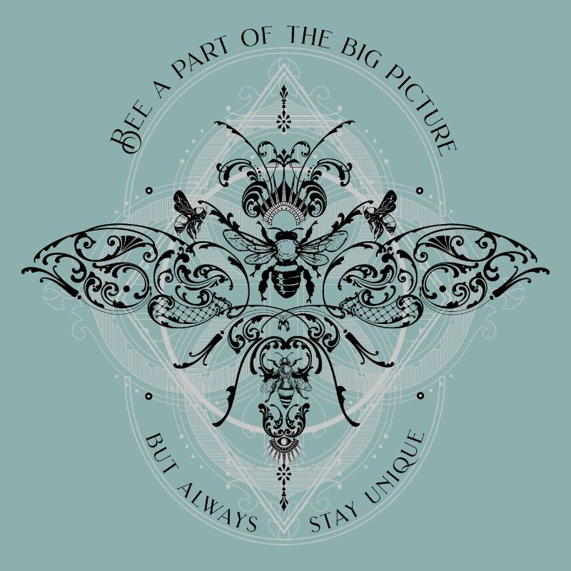Bee psychedelic geometry pattern cool saying
