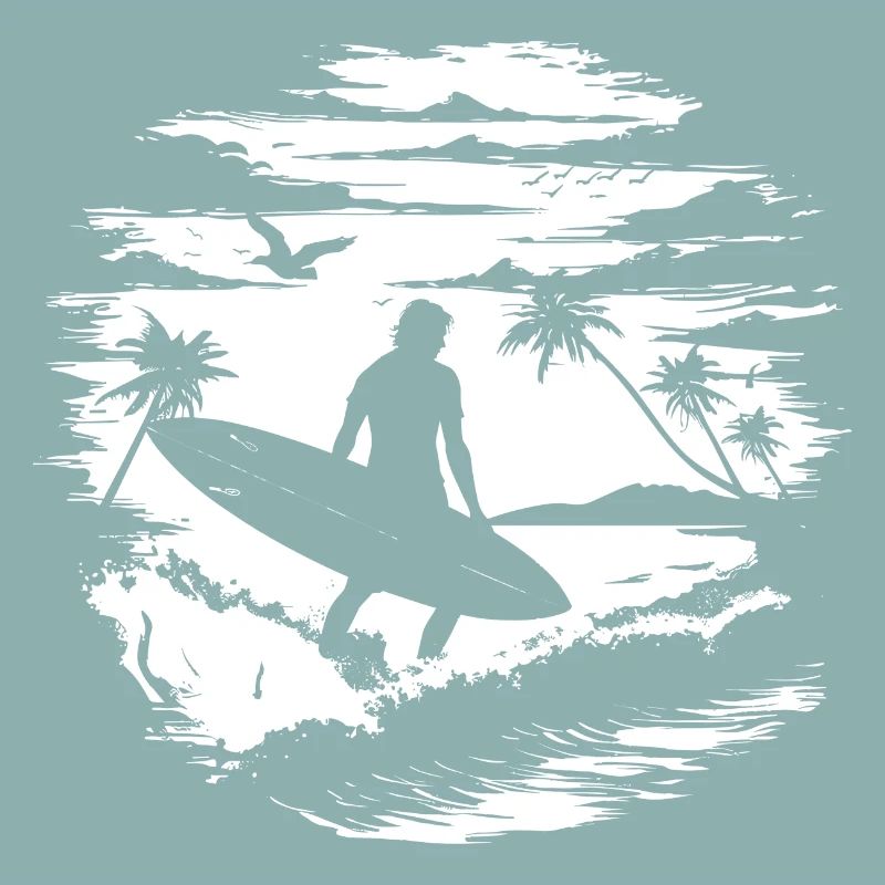 Dessin de surfeur