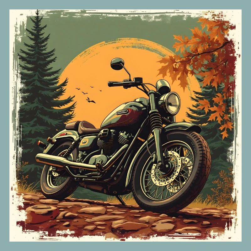 Motorcycle in Heritage Texture