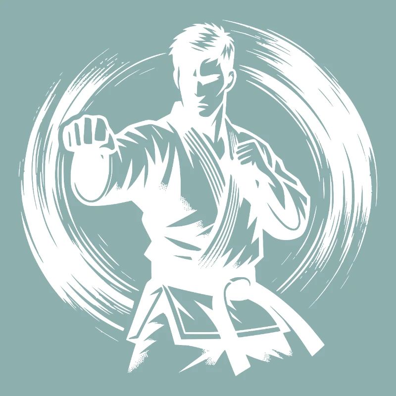 Silhouette de Karaté Parfaite en Combat Dynamique